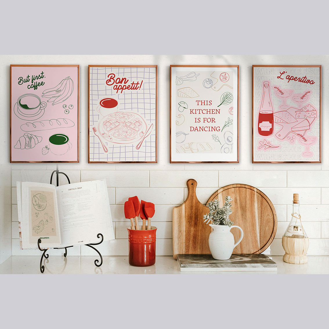 set of 3 retro kitchen prints | digital download –... The Charm of Vintage Kitchen Posters: Adding Nostalgia to Your Culinar
