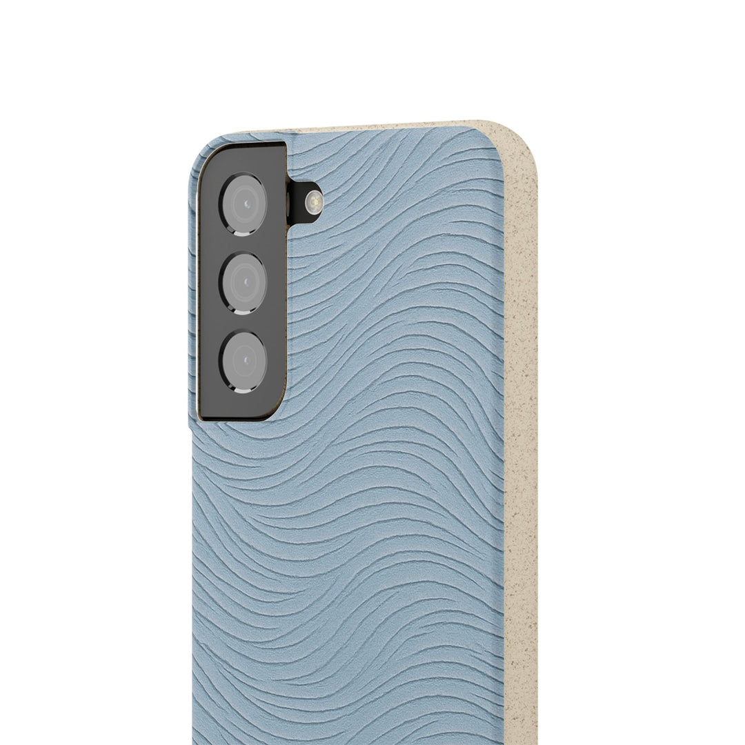 Eco-friendly wavy design phone case for Samsung, biodegradable and durable. Perfect gift for environmentally conscious beach lovers.