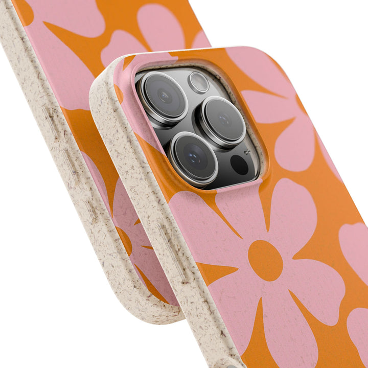 Eco-friendly Summer Bloom iPhone Case with vibrant floral design, durable and compatible with many iPhone and Samsung models.