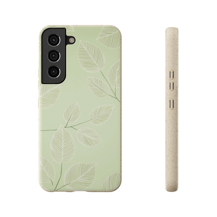 Eco-friendly Samsung case with leaf design, durable for many iPhone and Samsung models, perfect for sustainable style lovers.