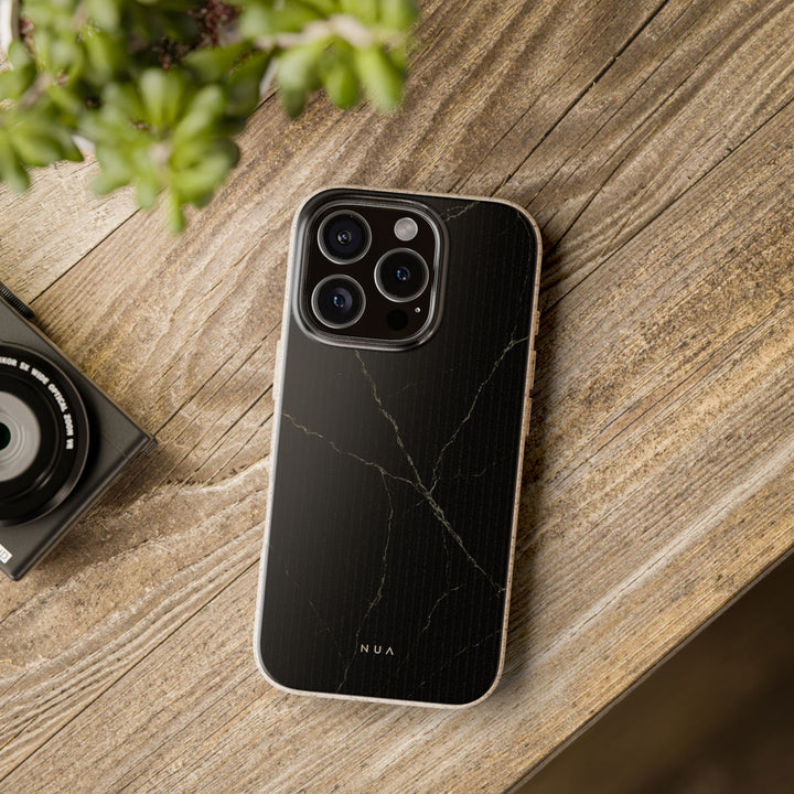 Eco-Friendly iPhone Case - Stylish Dark Marble Design