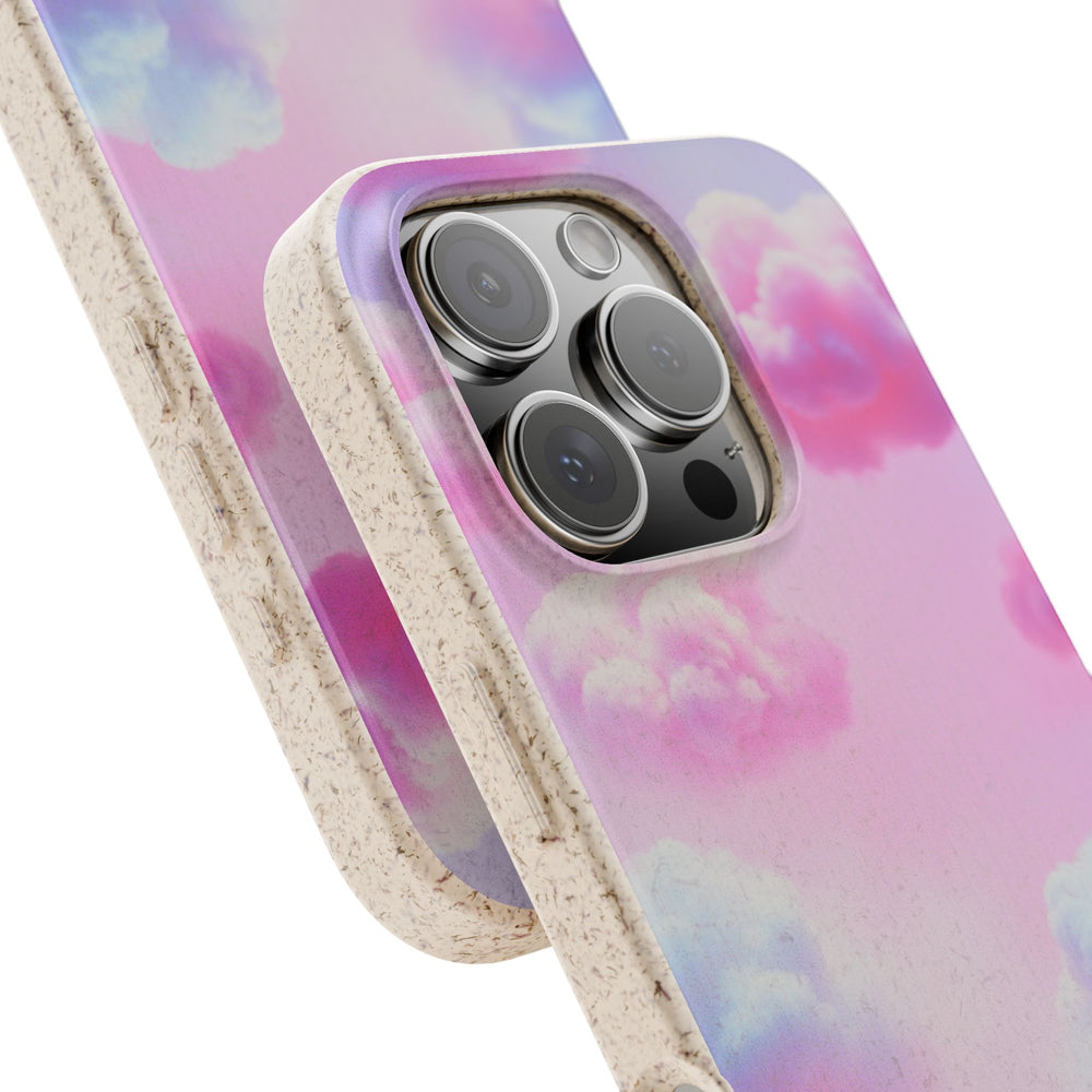 Dreamy Clouds iPhone Cover – Eco-friendly and durable phone case for many iPhone and Samsung models with ASMR vibrant design.