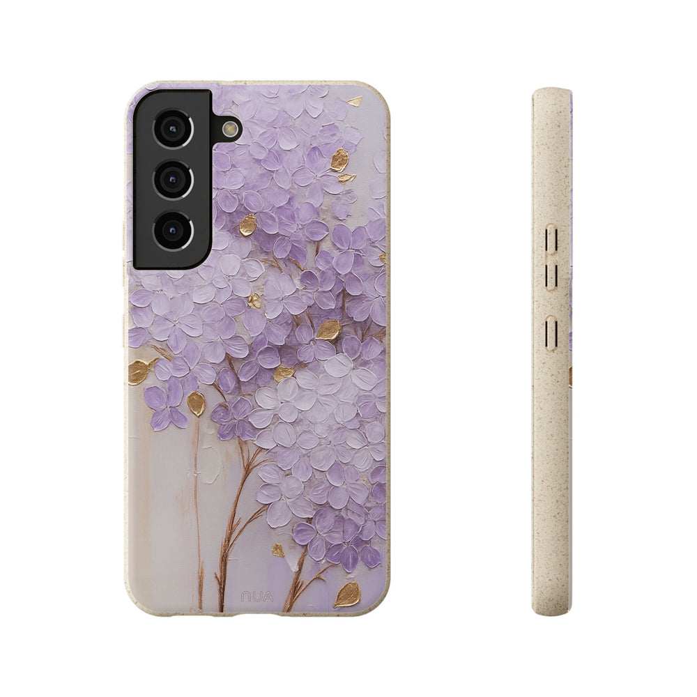 Lavender & Gold Blossom Tree Samsung phone cover, eco-friendly, durable design. Perfect for nature lovers, Earth Day gifts, Samsung models.