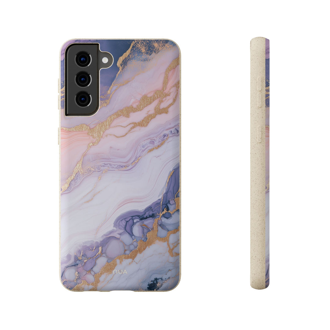 Eco-friendly Lavender Marble Pattern Samsung Case with vibrant colors, durable design for many phone models.
