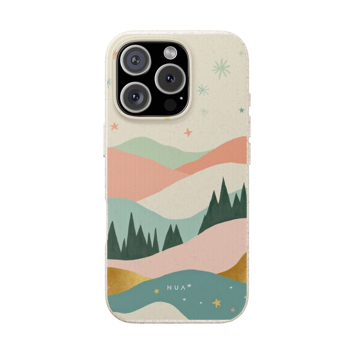 Dreamy Nordic Hills Eco iPhone Case - Biodegradable & Stylish