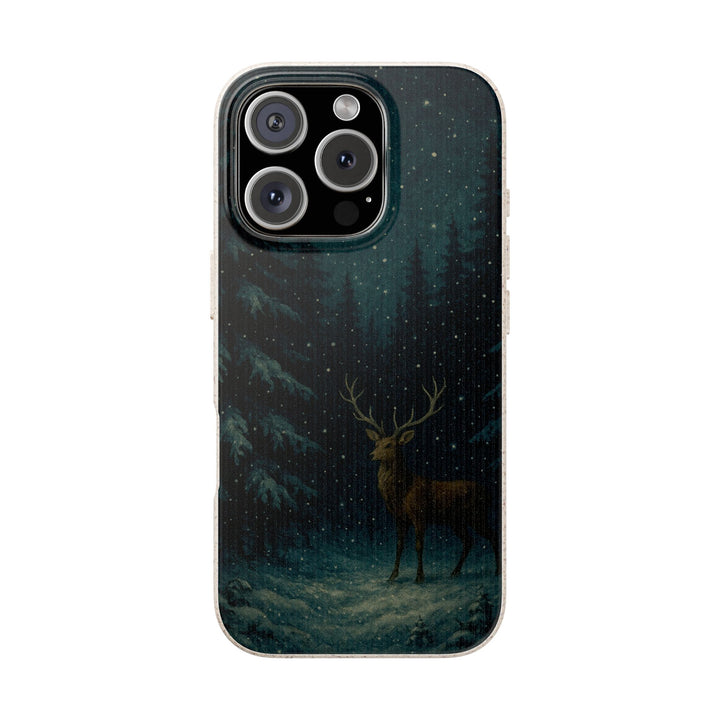 Vintage Christmas Deer Eco iPhone Case - Biodegradable & Stylish