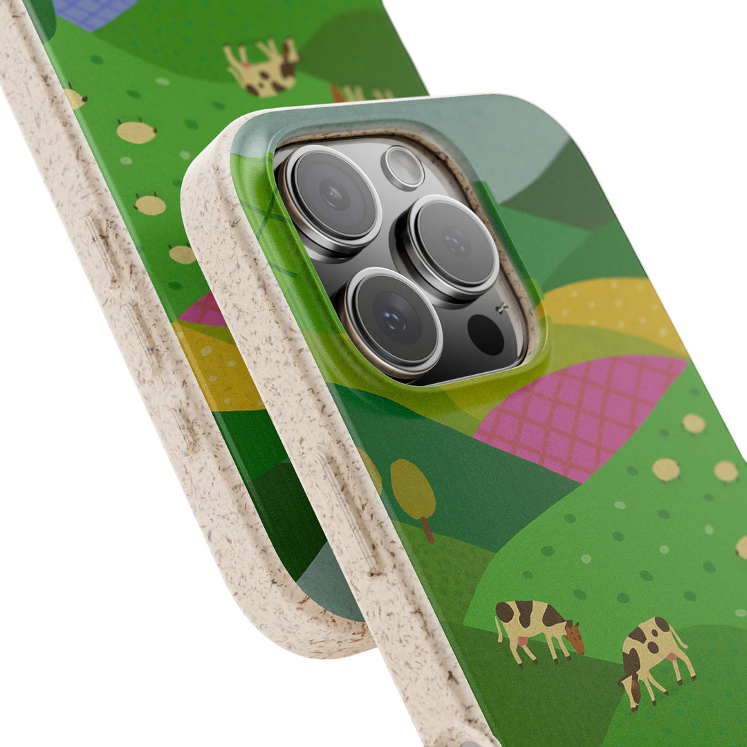 Eco-Friendly Farmcore Fields iPhone Case
