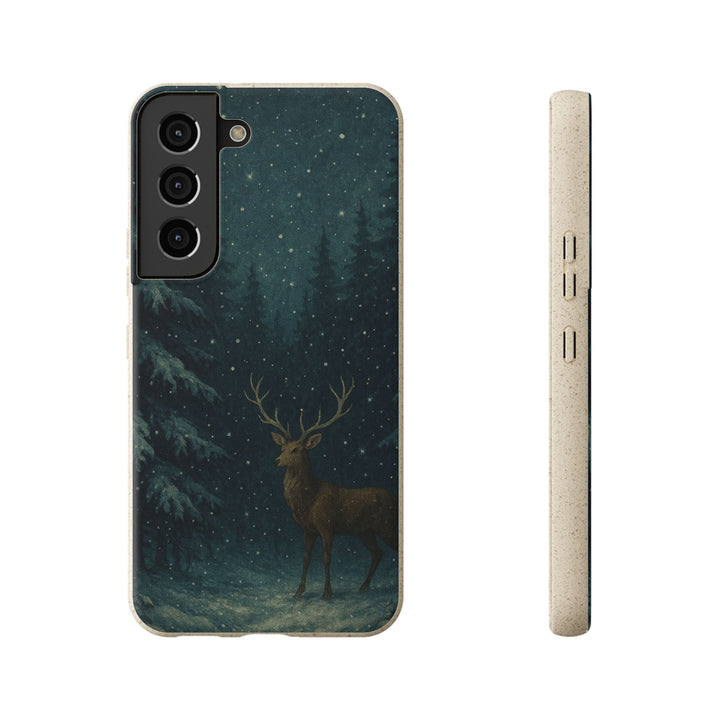 Vintage Christmas Deer Eco Samsung Case - Biodegradable & Stylish