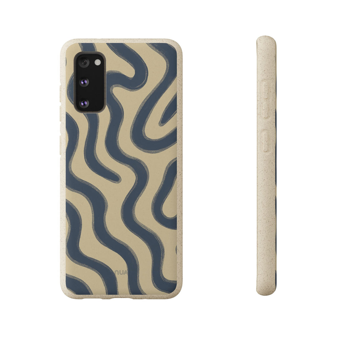 Eco-friendly Wavy Lux Samsung phone case with stylish matte finish and vibrant design, compatible with Samsung and iPhone models.