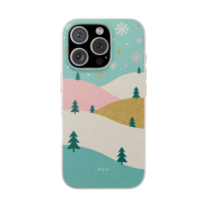 Snowy Nordic Hills Eco iPhone Case - Biodegradable & Stylish