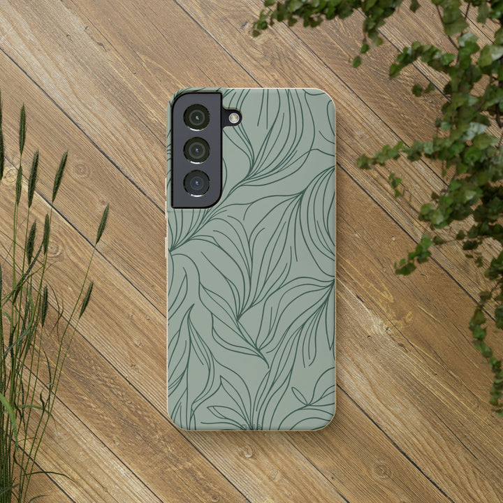 Verdant Flow: Minimal Leafline Harmony Samsung Cover