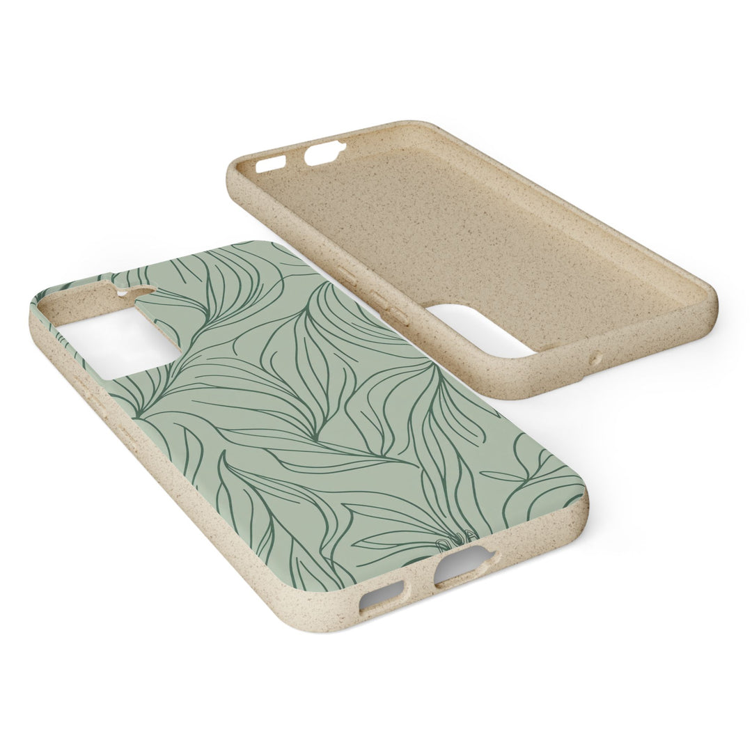 Verdant Flow: Minimal Leafline Harmony Samsung Cover