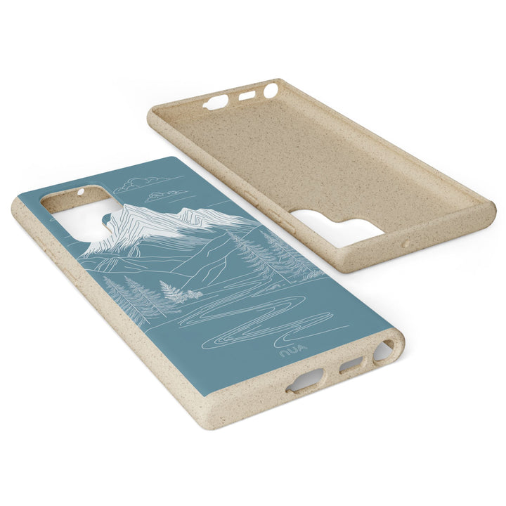 Whispers of the Mountains eco-friendly Samsung case with minimalist mountain design, perfect for nature lovers and phone protection.