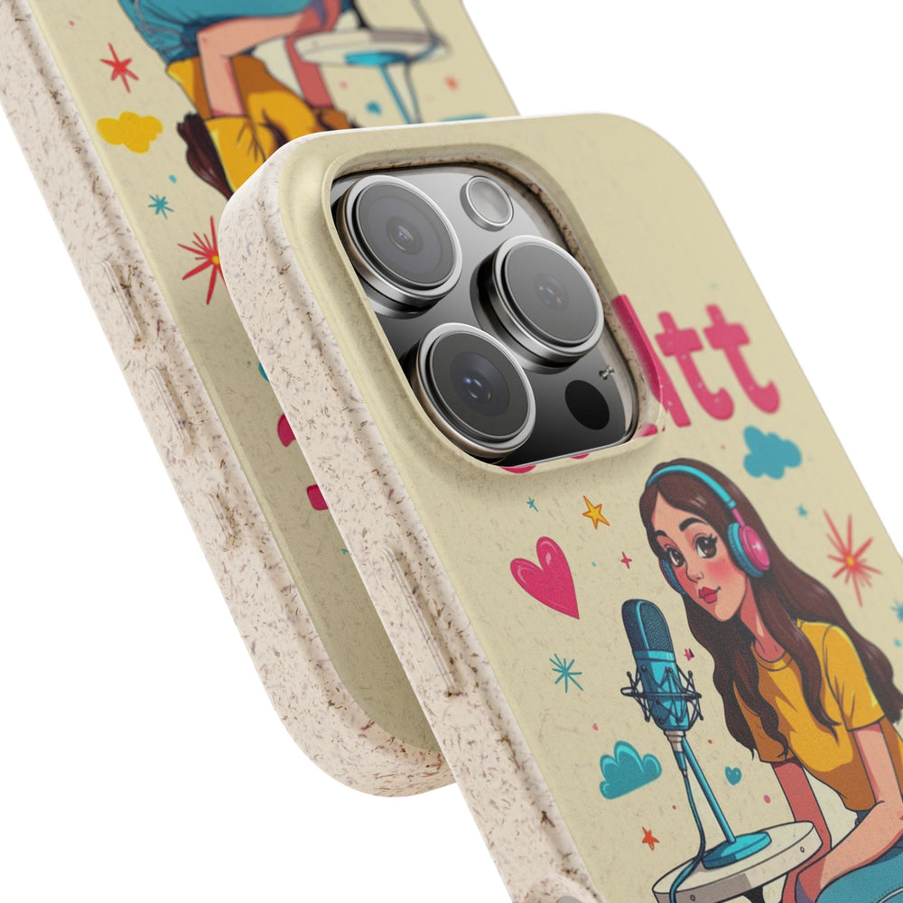 Eco-friendly Rapunzel ASMR iPhone case with vibrant design, durable and compatible with many iPhone and Samsung models.