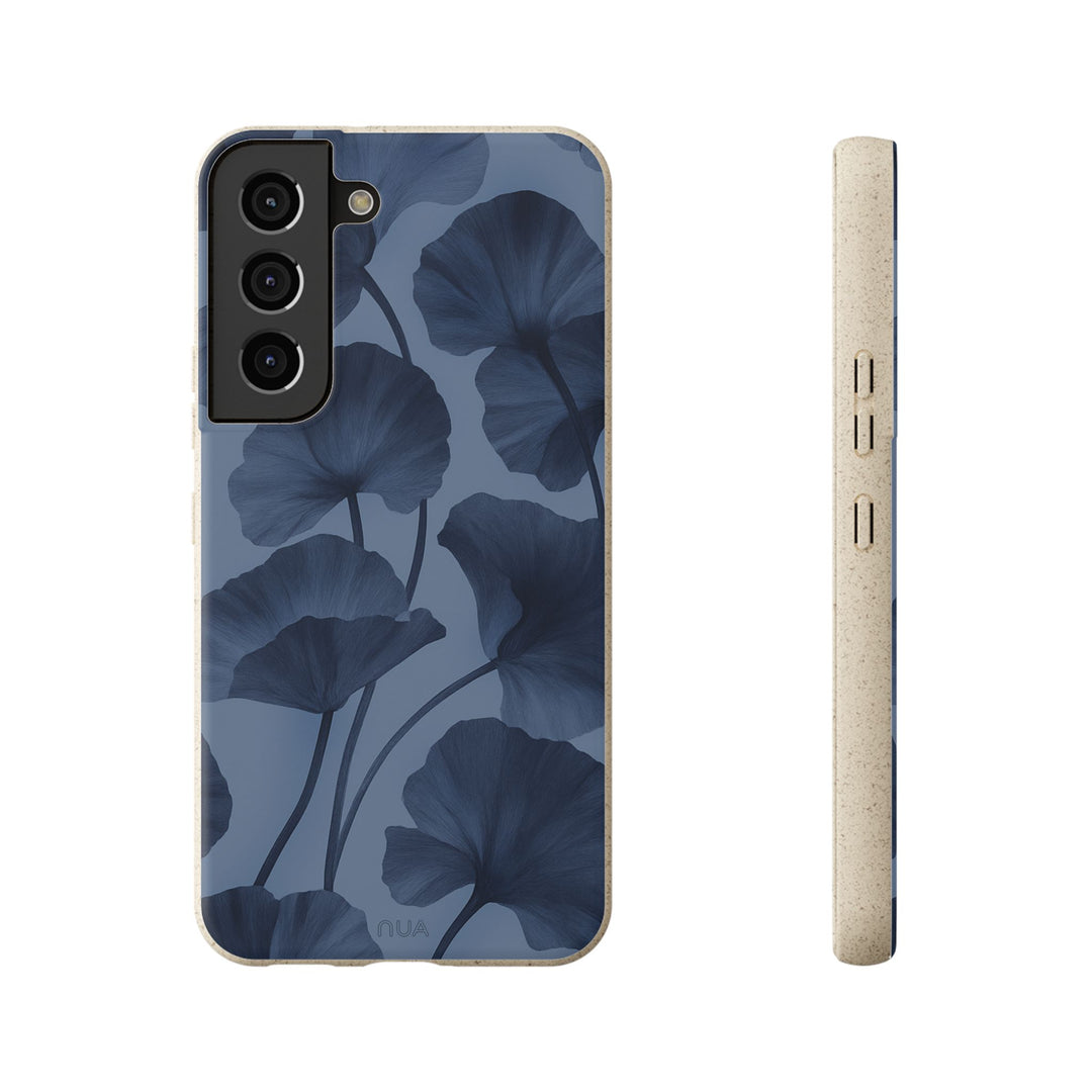 Eco-friendly Midnight Bloom Samsung Case with dark floral design, biodegradable protection for Samsung models, stylish and durable.