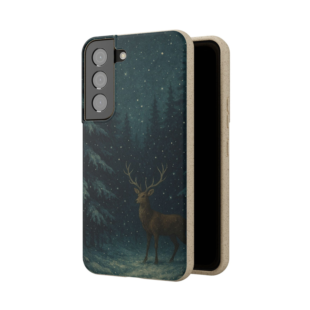 Vintage Christmas Deer Eco Samsung Case - Biodegradable & Stylish