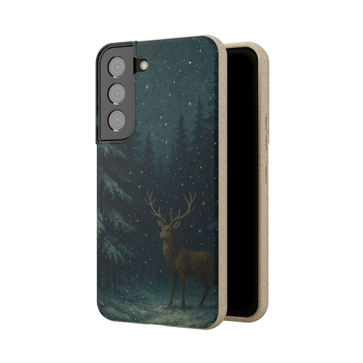 Vintage Christmas Deer Eco Samsung Case - Biodegradable & Stylish