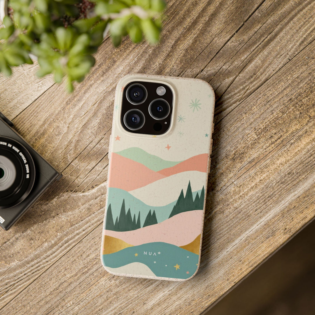 Dreamy Nordic Hills Eco iPhone Case - Biodegradable & Stylish