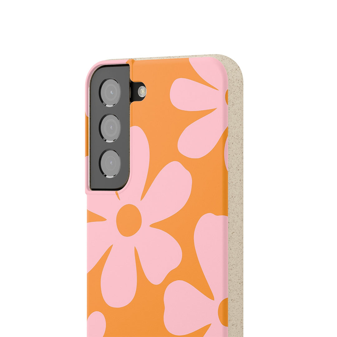 Eco-friendly Samsung case with vibrant floral design, perfect for many phone models. Durable and stylish, reduce plastic waste.