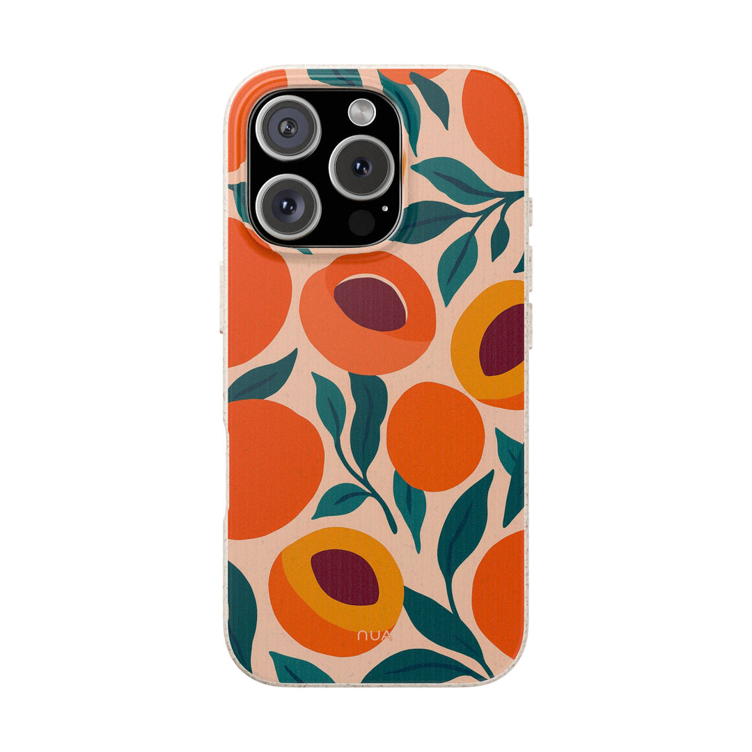 Peachy Summer Garden iPhone Case with eco-friendly frosted finish and bright design, fits many iPhone and Samsung models.