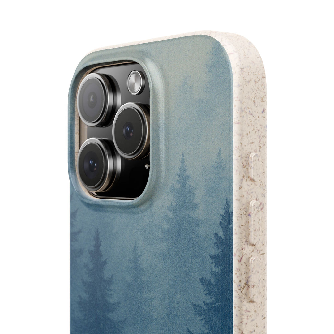Blue Misty pines Eco iPhone Case