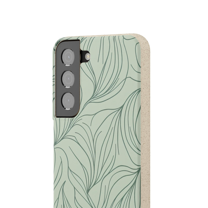 Verdant Flow: Minimal Leafline Harmony Samsung Cover