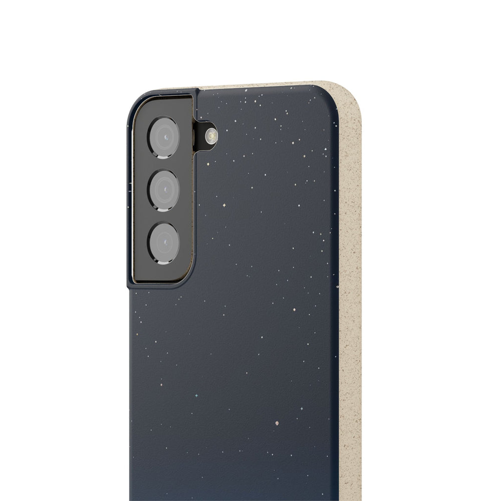 Eco-friendly Samsung Galaxy case with stargazing design, durable and impact-absorbing, suitable for many phone models including iPhone.