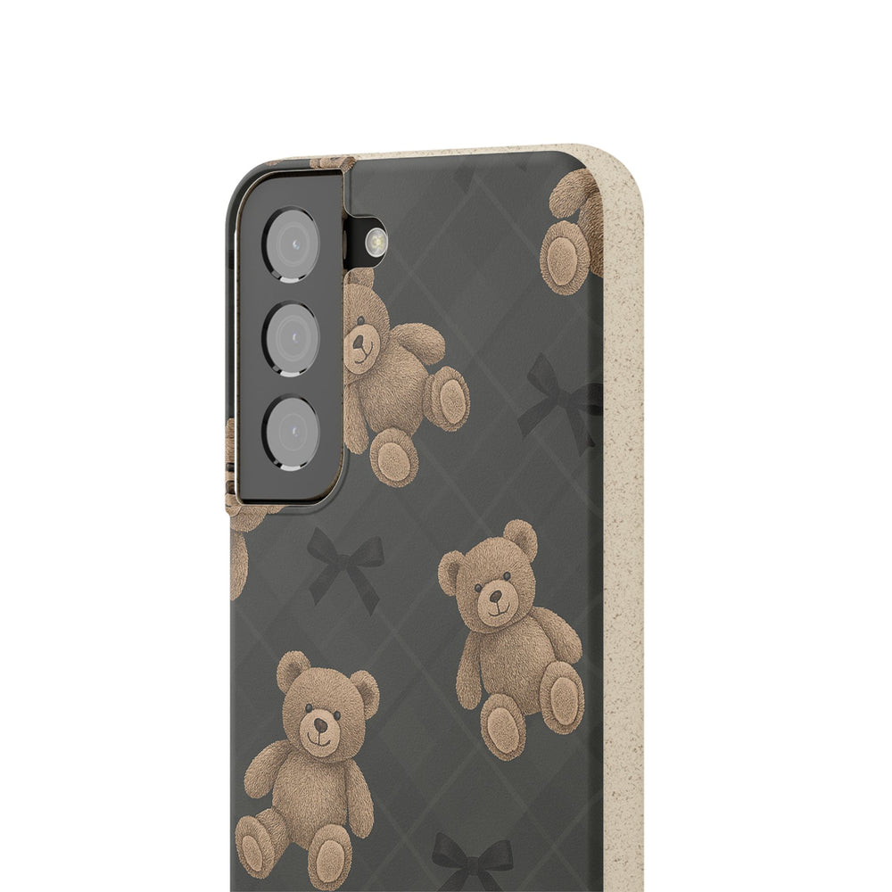 Eco-friendly Samsung case with teddy bear design, offering durable protection and style. Fits many Samsung models, matte finish.