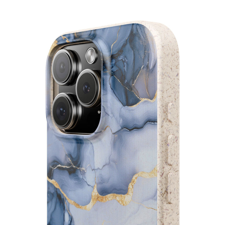 Elegant Blue Marble Design iPhone Case - Eco-friendly, durable protection for many iPhone/Samsung models with stylish impact absorption.
