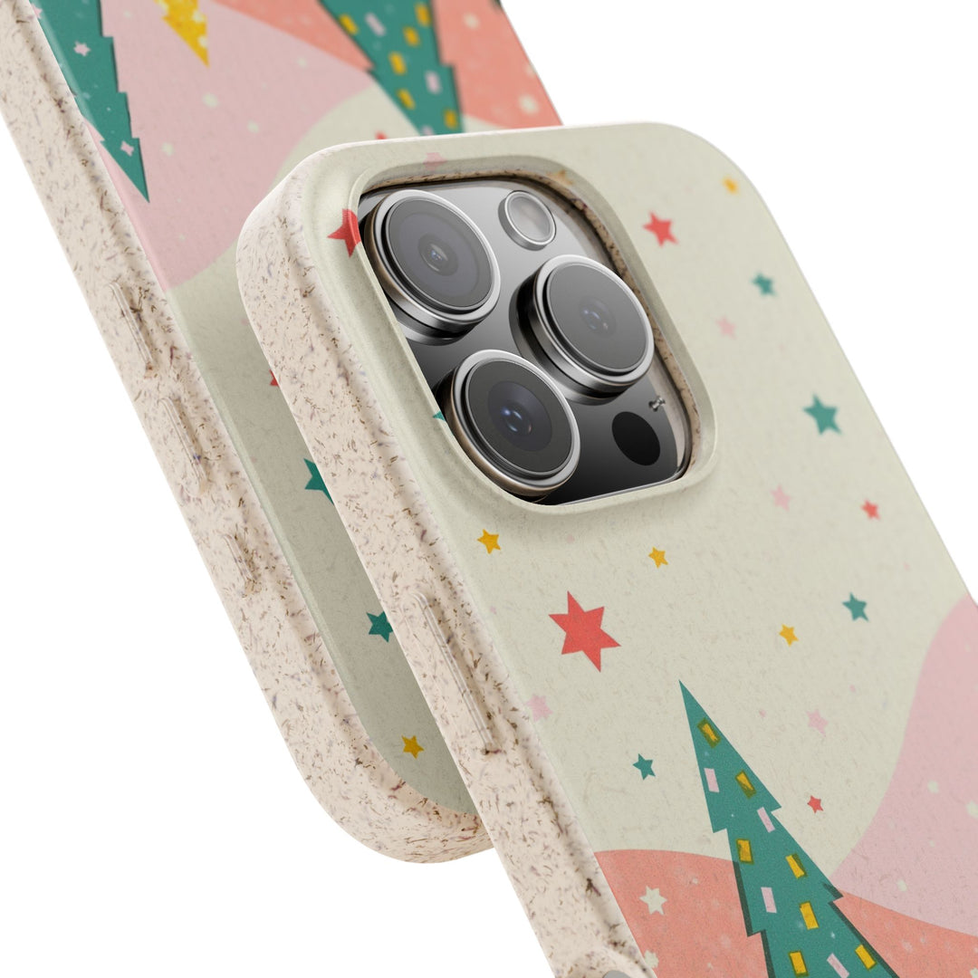 Whimsical Christmas Forest Eco iPhone Case - Biodegradable & Stylish