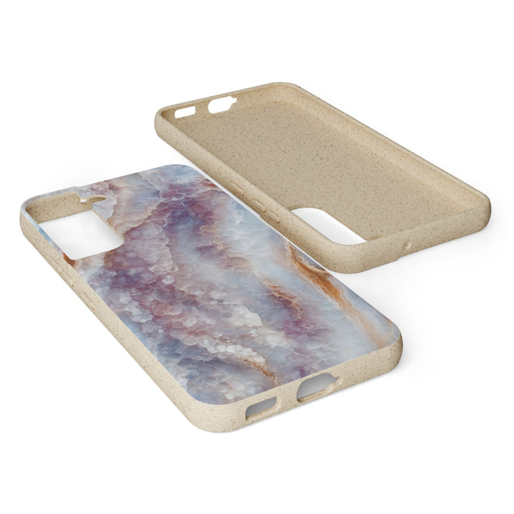 Crystalline Drift Eco-Friendly Biodegradable Case with Marble Design for Samsung phones, showcasing elegance and sustainability.
