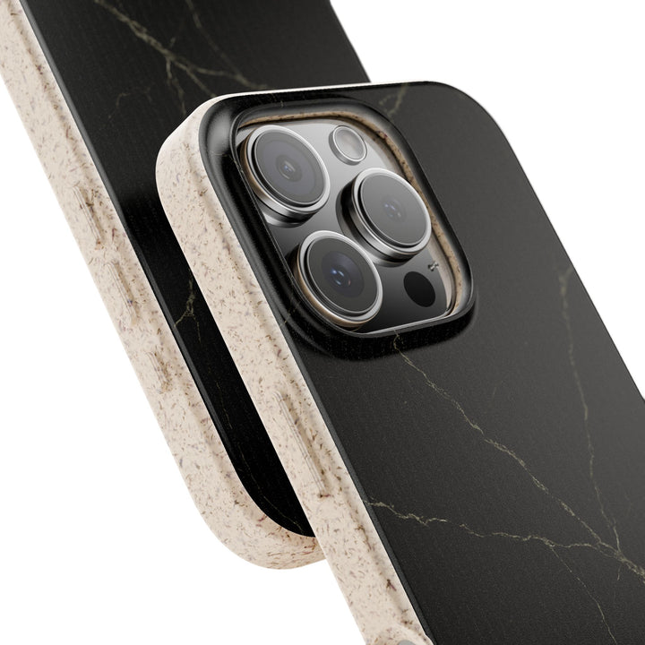 Eco-Friendly iPhone Case - Stylish Dark Marble Design