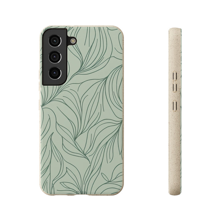 Verdant Flow: Minimal Leafline Harmony Samsung Cover
