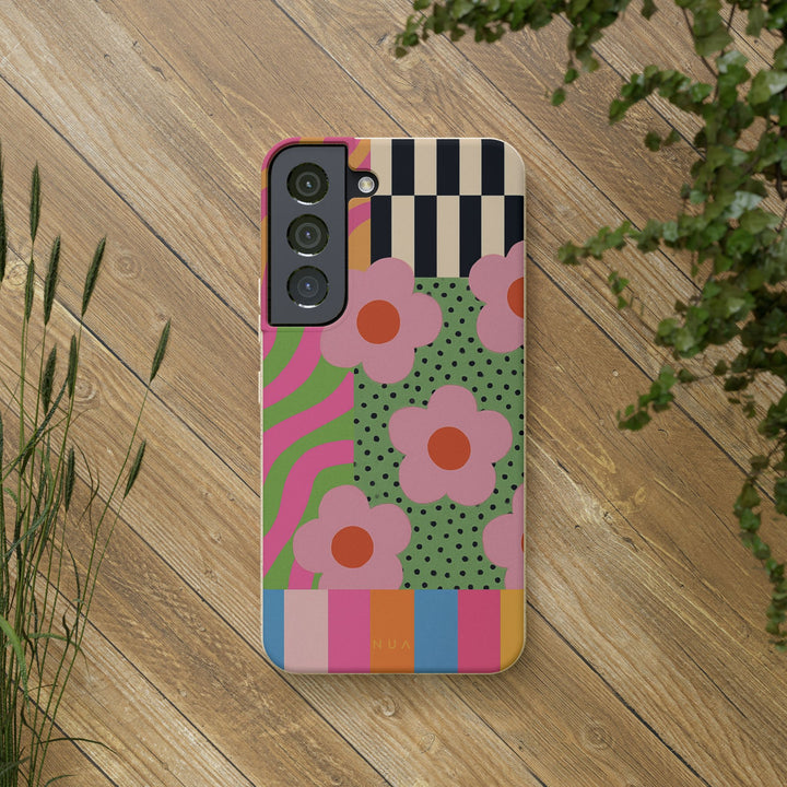 Groovy Garden – Retro Patchwork Samsung Case