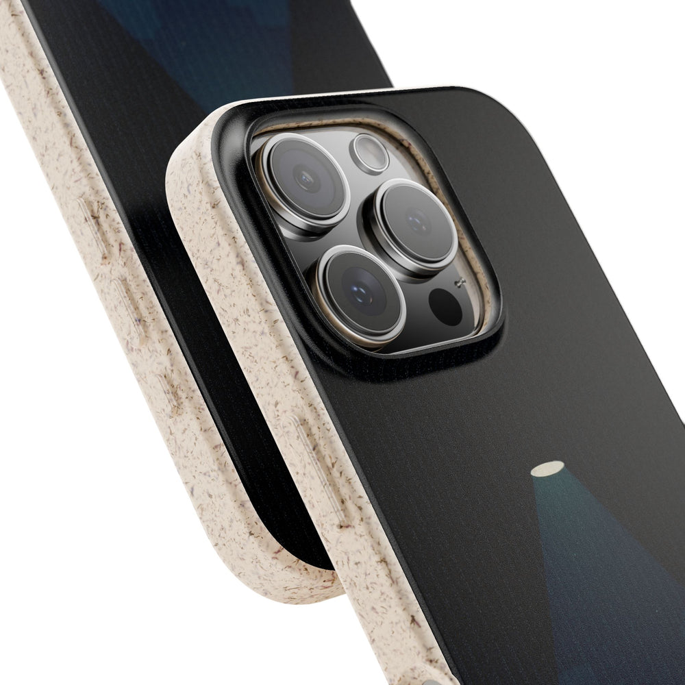 Alone in the Light eco-friendly iPhone case with a smooth finish, showcasing durability for iPhone and Samsung models.