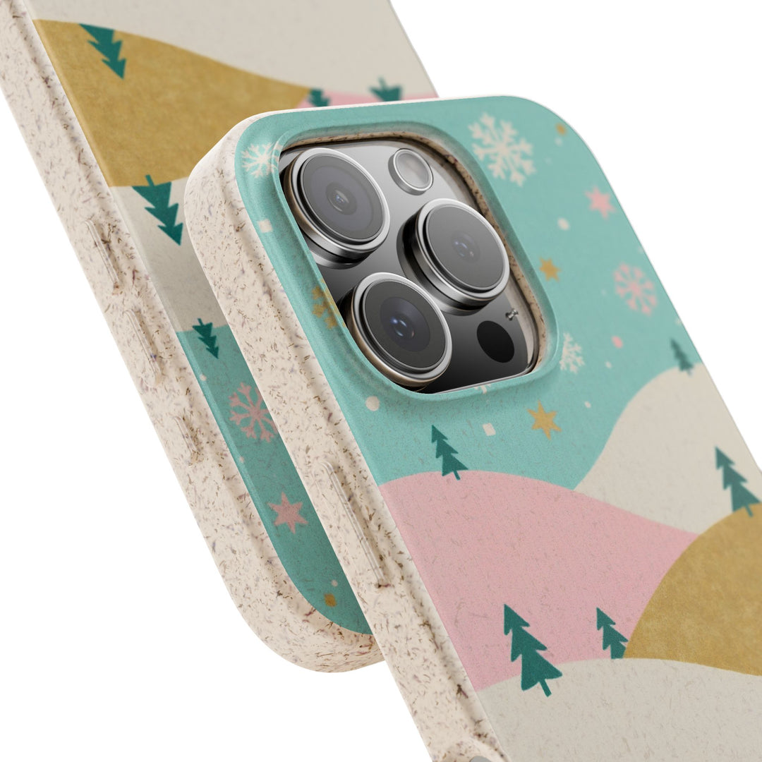 Snowy Nordic Hills Eco iPhone Case - Biodegradable & Stylish